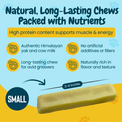 3 to 4-in Himalayan Yak Cheese Dog Chew Treats, Small, 3 count