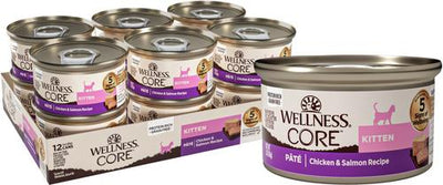 CORE Kitten Chicken & Salmon Natural Grain-Free Pate Wet Cat Food, 3-oz can, case of 12