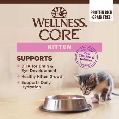 CORE Kitten Chicken & Salmon Natural Grain-Free Pate Wet Cat Food, 3-oz can, case of 12