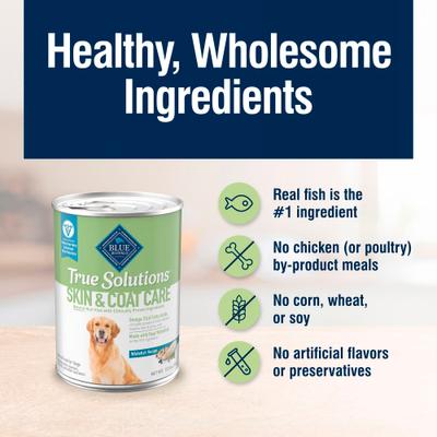 True Solutions Skin & Coat Care Adult Whitefish Wet Dog Food, 12.5-oz can, 12 count