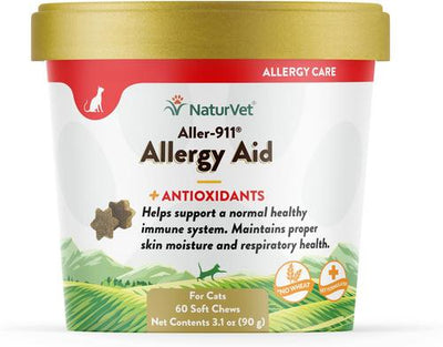 Aller-911 Plus Antioxidants Soft Chews Allergy Supplement for Cats, 60 count
