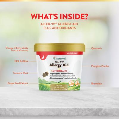 Aller-911 Plus Antioxidants Soft Chews Allergy Supplement for Cats, 60 count