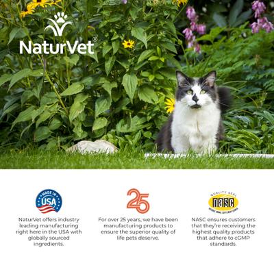 NaturVet, Aller-911 Allergy Aid Cat Soft Chews, antioxidantes y omega-3 para gatos, 60 masticables