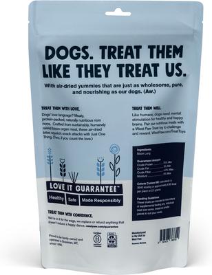 Single Ingredient Air-Dried Bison Lung Dehydrated Dog Treats, 2.5-oz bag