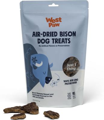 Single Ingredient Air-Dried Bison Lung Dehydrated Dog Treats, 2.5-oz bag