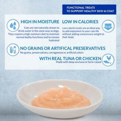 Churu Grain-Free Skin & Coat Tuna Recipe Lickable Cat Treat, 24 count