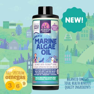 Blanca's Marine Algae Oil Vegan Omega Liquid Skin & Coat Supplement for Dogs, 16-fl oz bottle