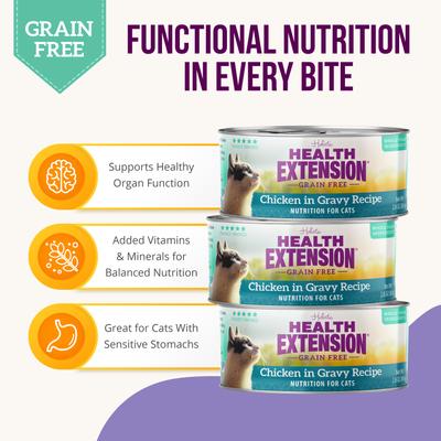 Chicken in Gravy Grain-Free Wet Cat Food, 2.8-oz can, case of 24