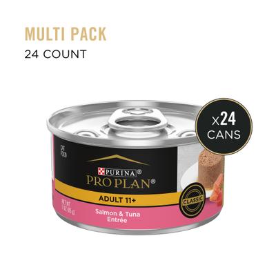 Prime Plus Adult 7+ Salmon & Tuna Entree Classic Canned Cat Food, 3-oz can, case of 24