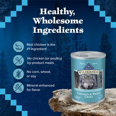 Wilderness Trout & Chicken Grill Grain-Free Canned Dog Food, 12.5-oz, case of 12