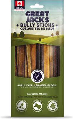 Canada Made Bully Sticks Dog Treats, 5-7-in, 6 count