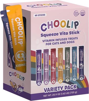 Squeeze Vita Stick Grab n Go Variety Lickable Dog & Cat Treats, 25.9-oz box, case of 49