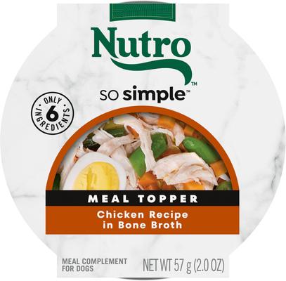 So Simple Meal Complement Chicken Recipe in Bone Broth Grain-Free Adult Wet Dog Food Topper, 2-oz tray, case of 10