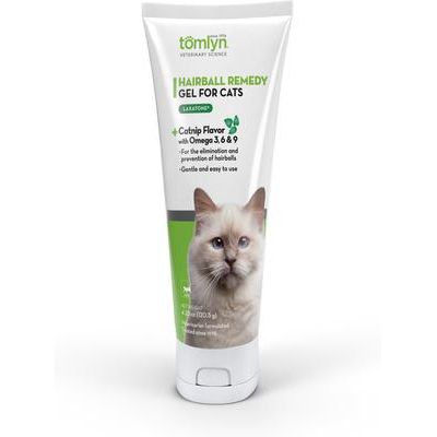 Tomlyn, Laxatone Gel para Control de Bolas de Pelo en Gatos, Petrolato Blanco + Aceite Mineral, varios sabores, 120 g.