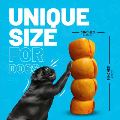 5-6" Beef Cheek Roll Peanut Butter Flavored Hard Chew Dog Treats, 4 Count