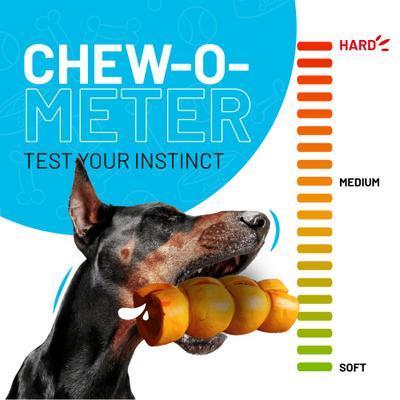 5-6" Beef Cheek Roll Peanut Butter Flavored Hard Chew Dog Treats, 4 Count