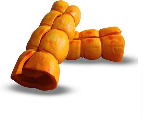 5-6" Beef Cheek Roll Peanut Butter Flavored Hard Chew Dog Treats, 4 Count