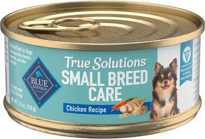 Comida húmeda para perros adultos de razas pequeñas True Solutions, lata de 5.5 oz, caja de 24
