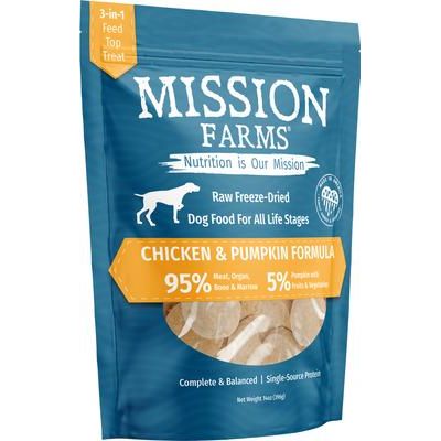 Alimento liofilizado para perros adultos de raza libre de jaula, con pollo y calabaza, bolsa de 14 oz