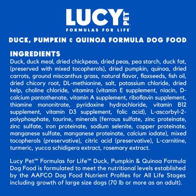 Formulas for Life Grain-Free Duck, Pumpkin & Quinoa Formula Dry Dog Food, 25-lb bag