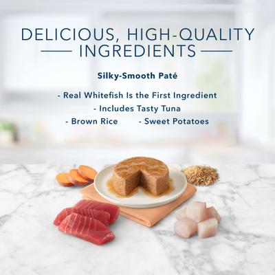 Tastefuls Natural Pate Ocean Fish & Tuna Wet Cat Food, 5.5-oz can, case of 12