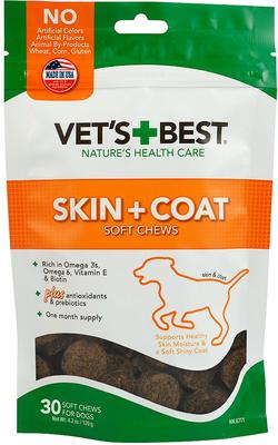 Chicken Flavored Soft Chews Skin & Coat Supplement for Dogs, 30 count