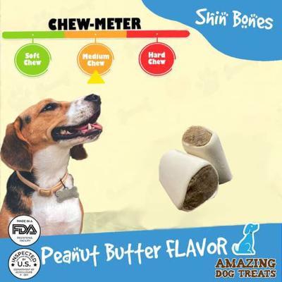 2 - 3-inch Peanut Butter Filled Bone Dog Treats, 4 count