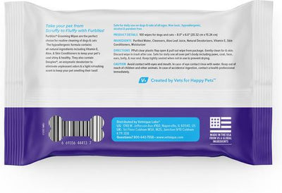 Furbliss Unscented Cleansing & Deodorizing Hypoallergenic Paw & Body Dog & Cat Wipes, 100 count