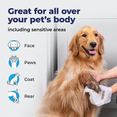 Furbliss Unscented Cleansing & Deodorizing Hypoallergenic Paw & Body Dog & Cat Wipes, 100 count