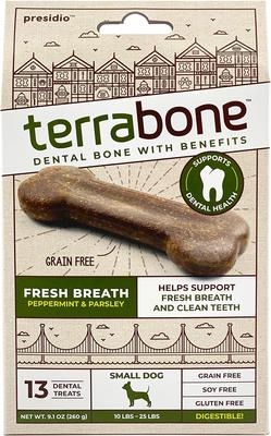 Golosinas masticables para perros Dental Bone Fresh Breath, pequeñas, 13 unidades