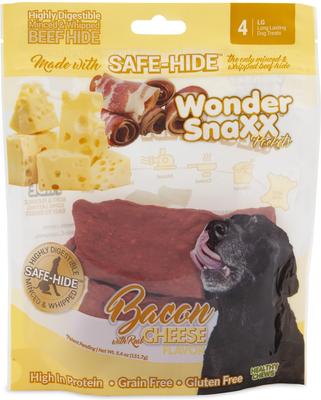 Wonder SnaXX Pockets - Golosinas para perros con tocino y queso, 4 unidades