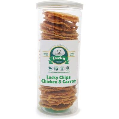 Premio de pollo y zanahoria para perros Lucky Chips, bolsa de 355 g