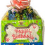 'Happy Birthday' Pink Gift Basket Variety Pack Crunchy Dog Treats