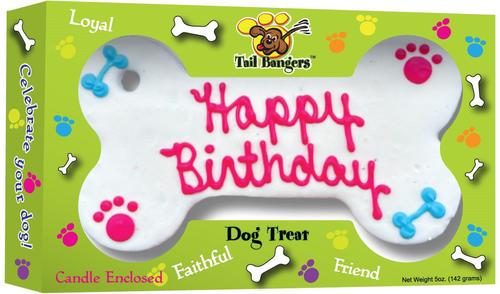 'Happy Birthday' Pink Gift Basket Variety Pack Crunchy Dog Treats