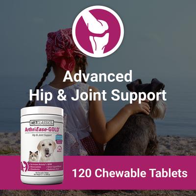 ArthriEase-GOLD Hip & Joint & Support Chewable Tablets Dog & Cat Supplement, 120 count