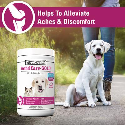 ArthriEase-GOLD Hip & Joint & Support Chewable Tablets Dog & Cat Supplement, 120 count