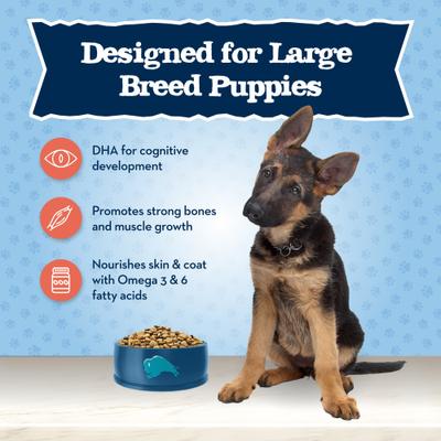 Bundle: Blue Buffalo Baby BLUE Healthy Growth Formula Natural Large Breed Puppy Dry Dog Food, Chicken & Brown Rice Recipe 24-lb + Wet Food, Chicken & Vegetable Recipe