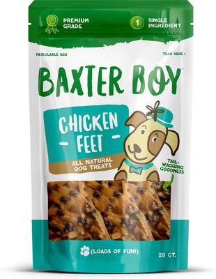 Galletas masticables naturales para perros Chicken Feet, 20 unidades