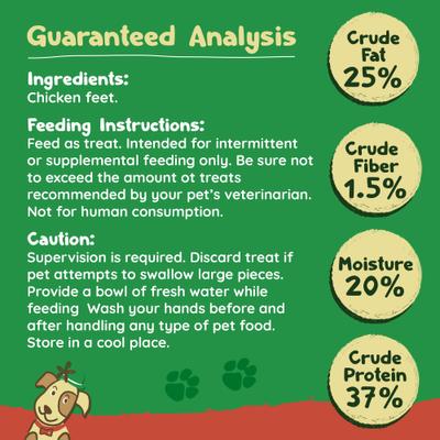 Chicken Feet Natural Dog Chew Treats, 20 count