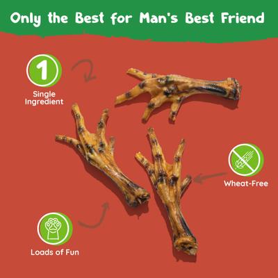Chicken Feet Natural Dog Chew Treats, 20 count