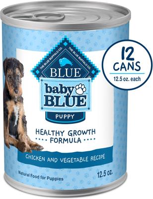 Bundle: Blue Buffalo Baby BLUE Healthy Growth Formula Natural Puppy Dry Dog Food, Chicken & Brown Rice Recipe 11-lb + Wet Food, Chicken & Vegetable Recipe