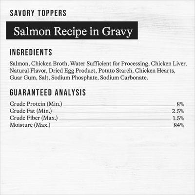 Savory Toppers Salmon Recipe in Gravy Grain-Free Dog Food Topper, 3-oz pouches, case of 24