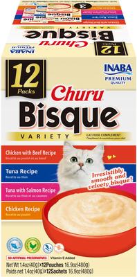 Churu Bisque Tuna Variety Cat Lickable Treat, 1.4-oz pouch, 12 count