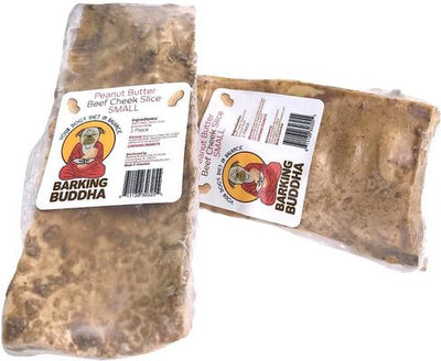 Golosinas para perros con mantequilla de maní y cachete de res, 5-6 pulgadas