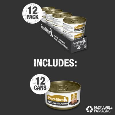 Dog Pates Chicken & Pumpkin Food Topping, 2.5-oz can, 12 count