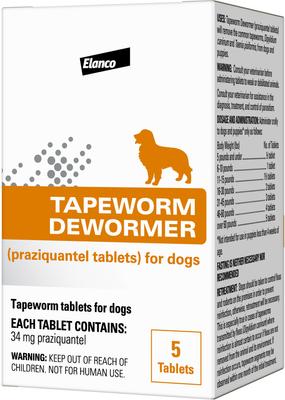 Dewormer for Tapeworms for Dogs, 5 count