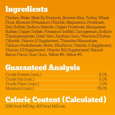 Chopped Ground Dinner Turkey & Bacon Flavor Adult Canned Wet Dog Food, 13.2-oz, case of 12