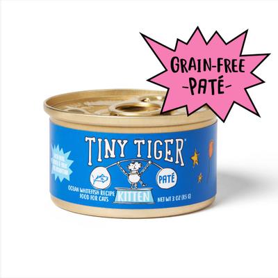 Kitten Pate Ocean Whitefish Recipe Grain-Free Canned Cat Food, 3-oz can, case of 24