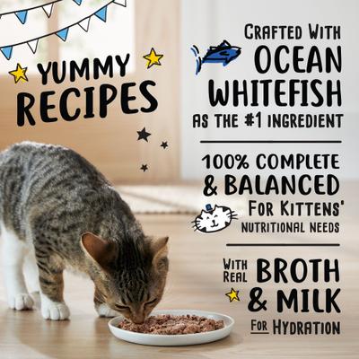 Kitten Pate Ocean Whitefish Recipe Grain-Free Canned Cat Food, 3-oz can, case of 24