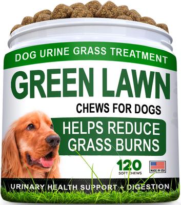 Grass Burn Spot & Urine Neutralizer & Grass Spot Saver with Methionine Enzymes Chew Supplement for Dogs, 120 count